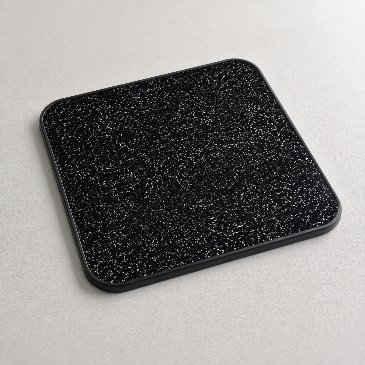 Black sparkle square campervan table top, 400mm
