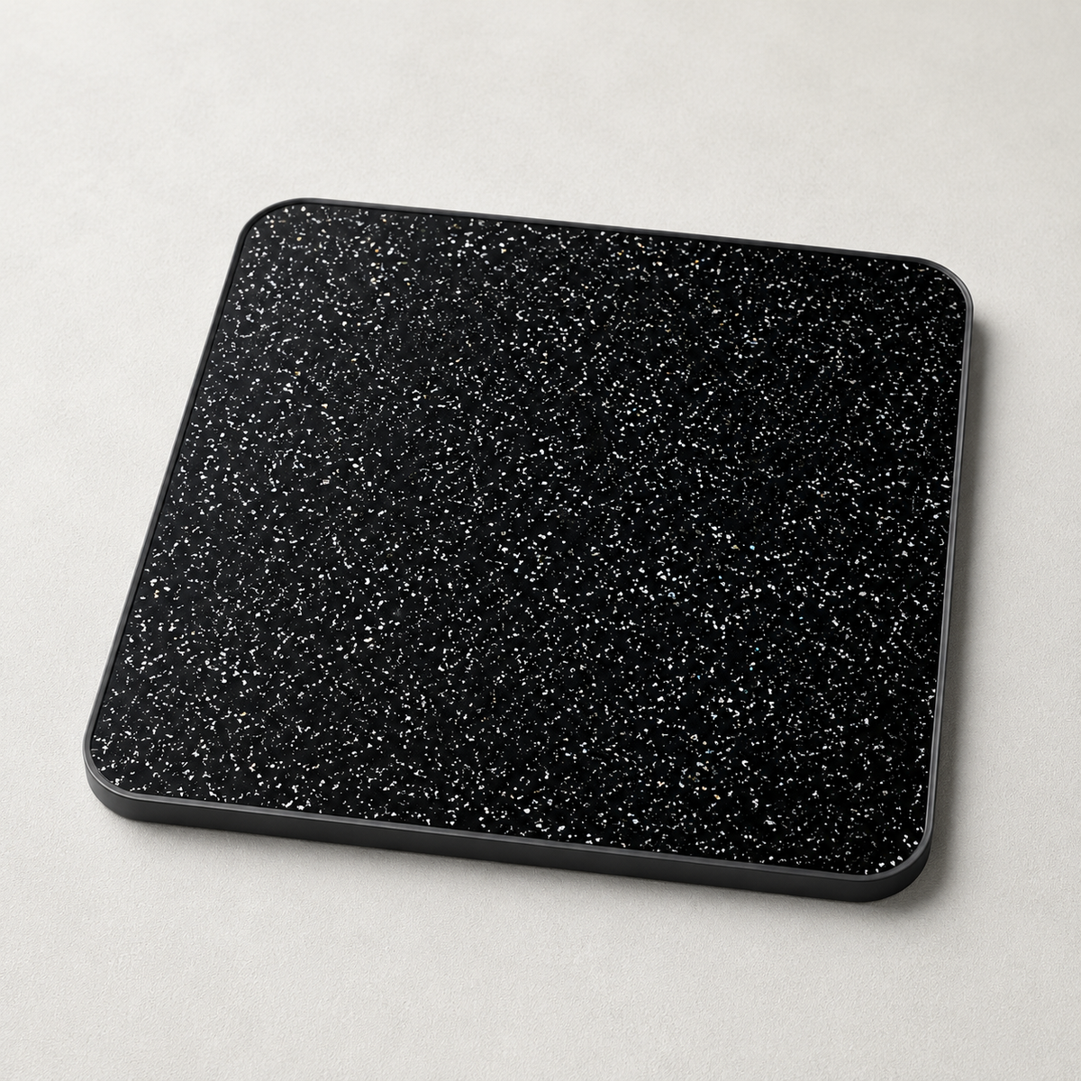 Black sparkle square campervan table top, 600mm