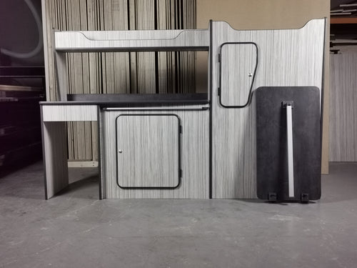 SWB campervan cabinets with above sink storage