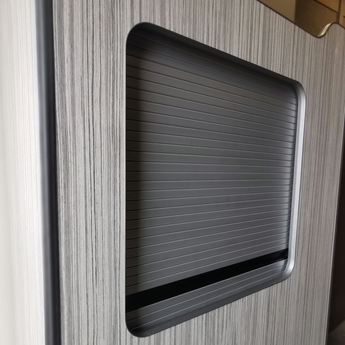 Tambour door addition for campervan cabinets
